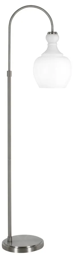 Nadire White Dome Floor Lamp in Brushed Nickel by Hudson & Canal