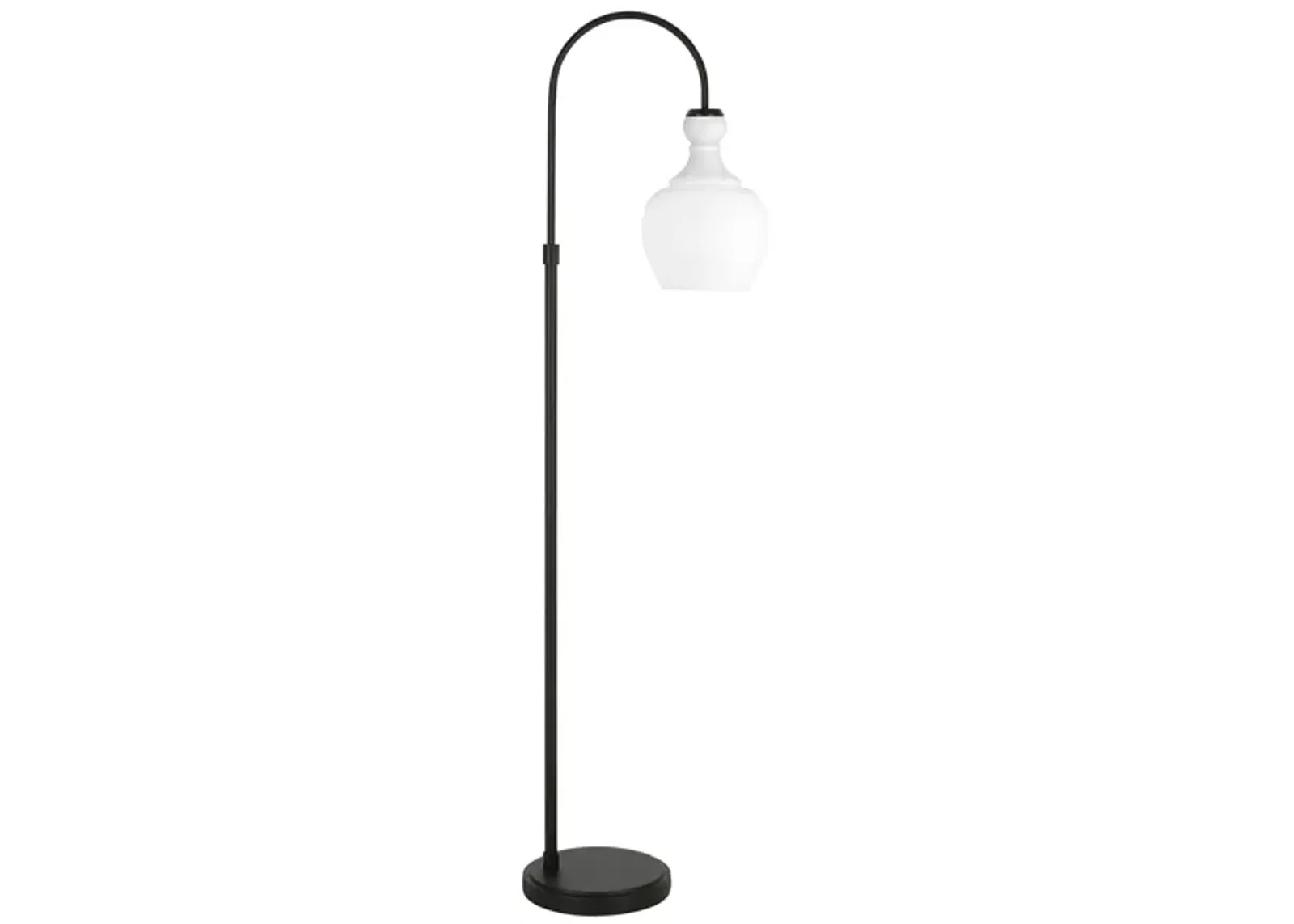 Nadire White Dome Floor Lamp in Blackened Bronze by Hudson & Canal