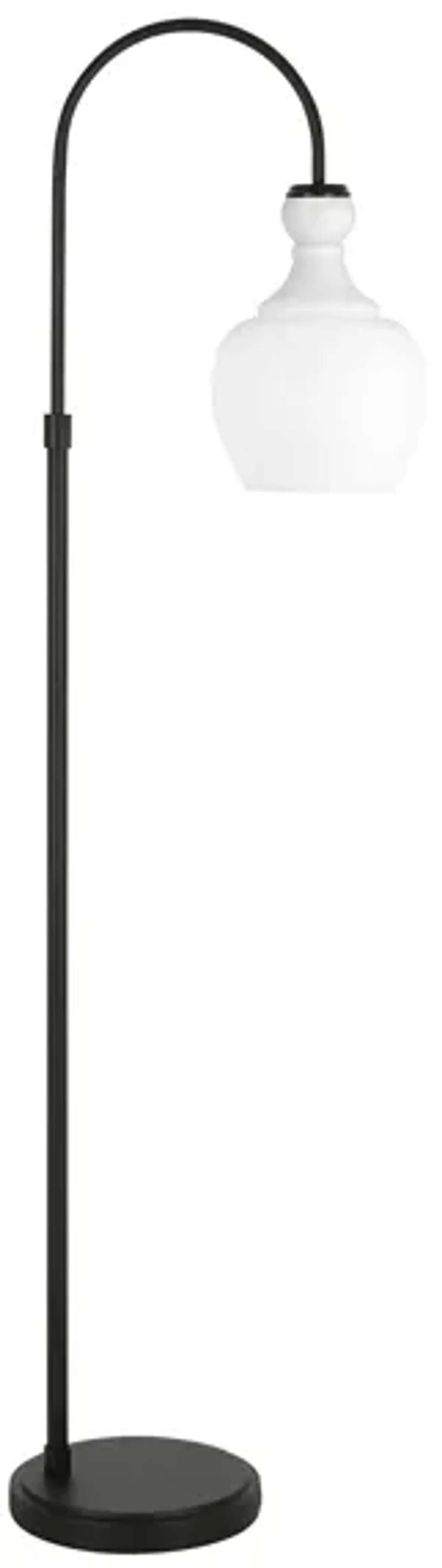 Nadire White Dome Floor Lamp in Blackened Bronze by Hudson & Canal