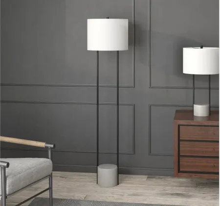 Uma Floor Lamp in Blackened Bronze;Concrete by Hudson & Canal