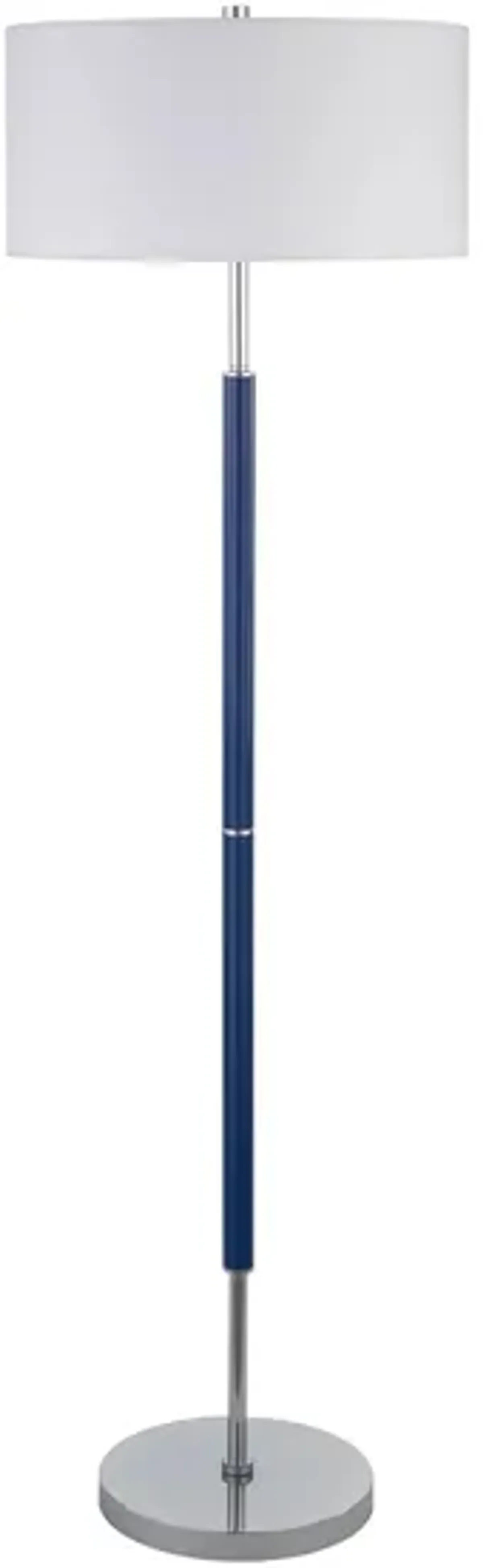 Cassius Floor Lamp in Blue;Polished Nickel by Hudson & Canal