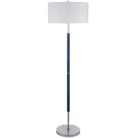 Cassius Floor Lamp in Blue;Polished Nickel by Hudson & Canal