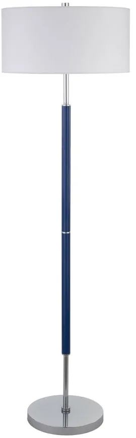Cassius Floor Lamp in Blue;Polished Nickel by Hudson & Canal