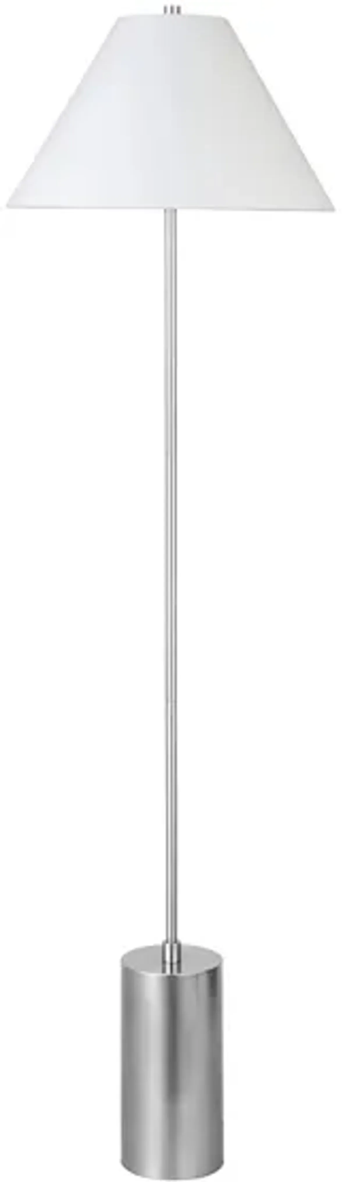 Merida Floor Lamp in Brushed Nickel;White by Hudson & Canal