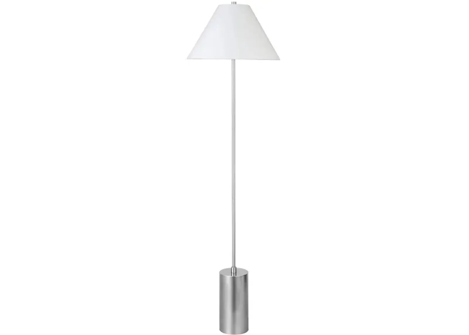 Merida Floor Lamp in Brushed Nickel;White by Hudson & Canal