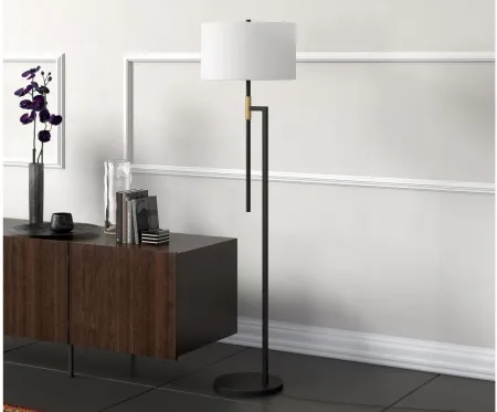 Nico Floor Lamp in Matte Black/Brass by Hudson & Canal