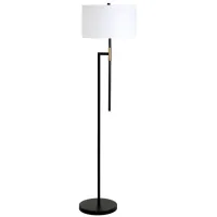 Nico Floor Lamp in Matte Black/Brass by Hudson & Canal