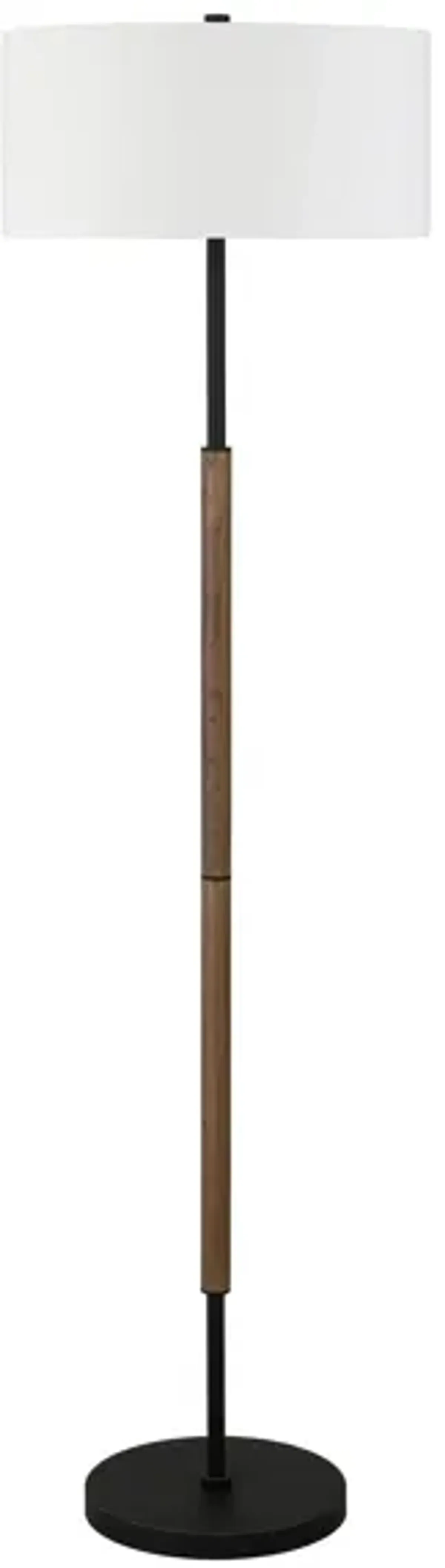 Cassius Floor Lamp in Blackened Bronze/Rustic Oak by Hudson & Canal