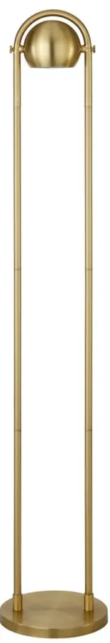 Souma Floor Lamp in Brushed Brass by Hudson & Canal