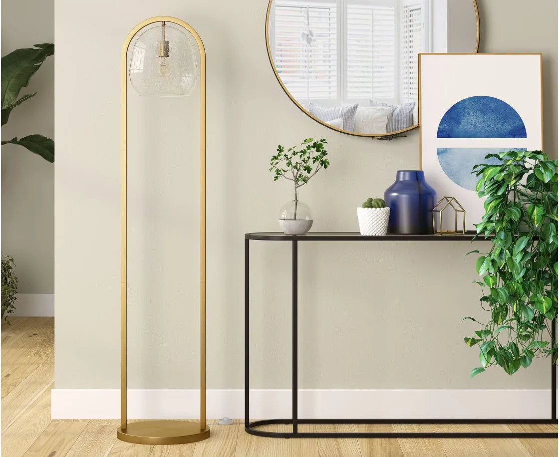 Graham Floor Lamp in Brushed Brass by Hudson & Canal