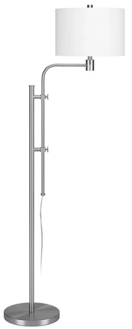 Amon Height-Adjustable Floor Lamp in Brushed Nickel by Hudson & Canal