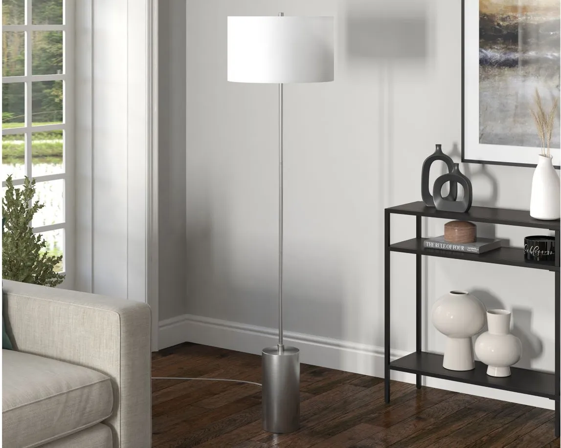 Merida Floor Lamp in Brushed Nickel by Hudson & Canal