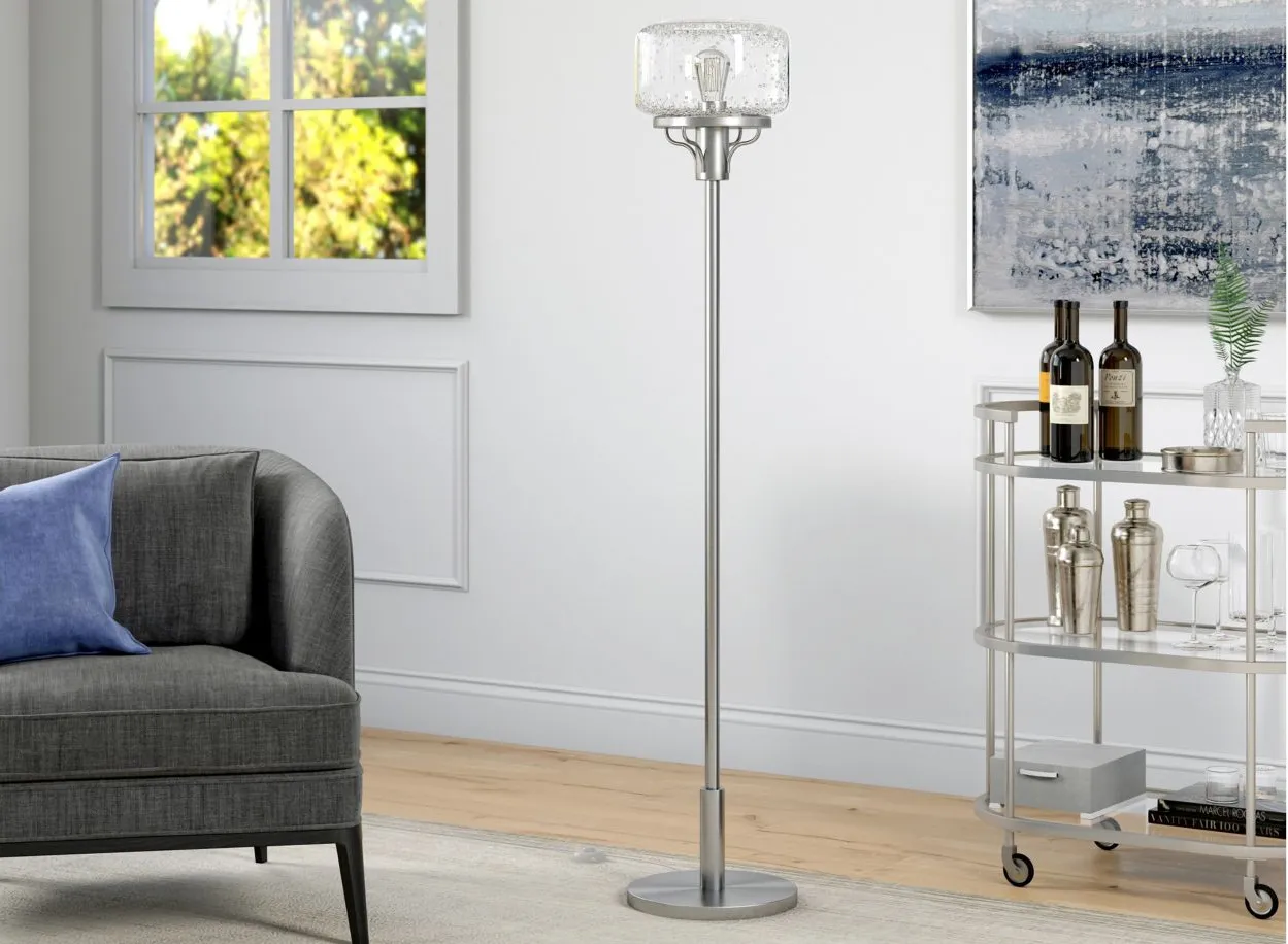 Gillian Globe & Stem Floor Lamp in Brushed Nickel by Hudson & Canal