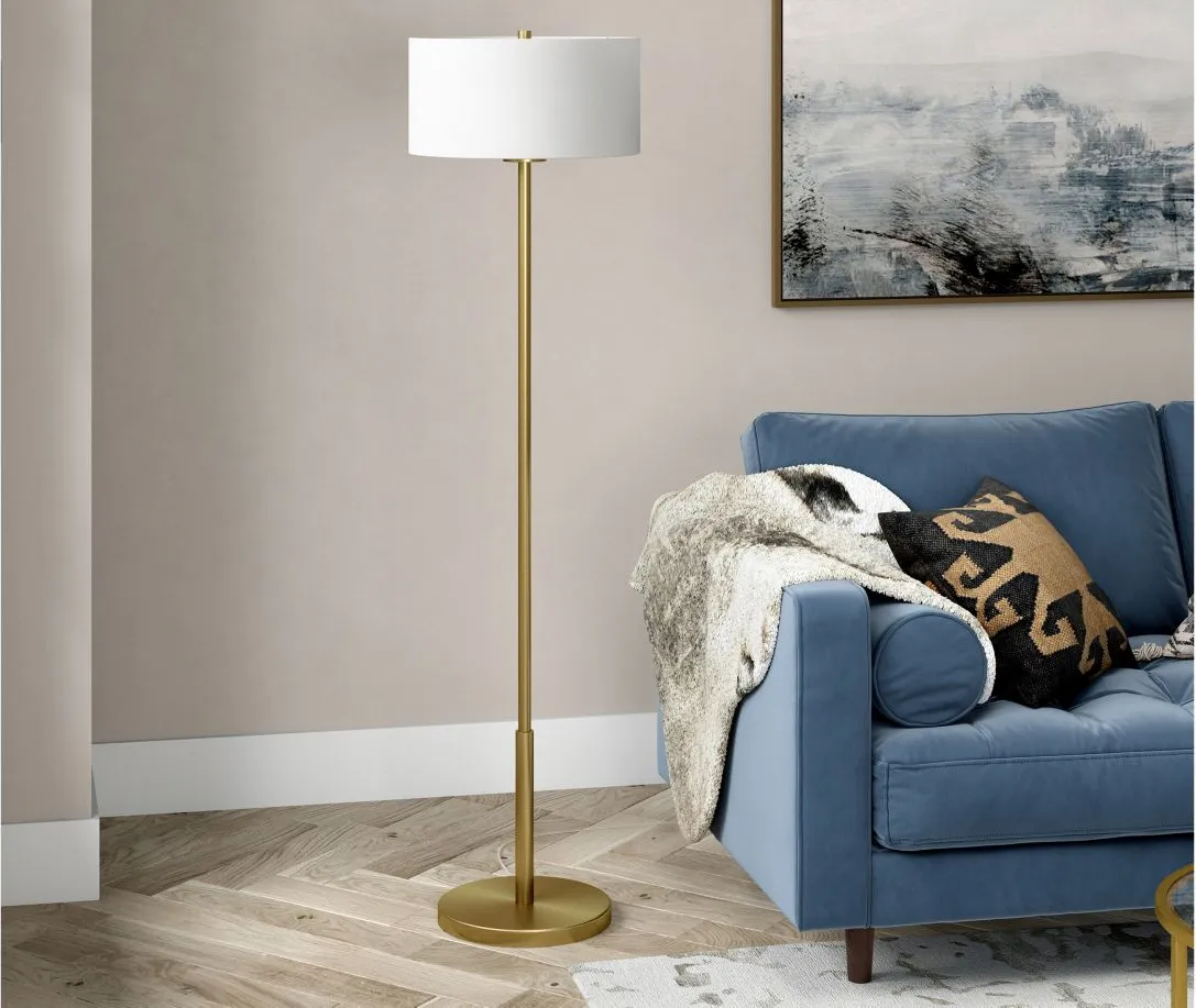 Trina Floor Lamp in Brushed Brass by Hudson & Canal