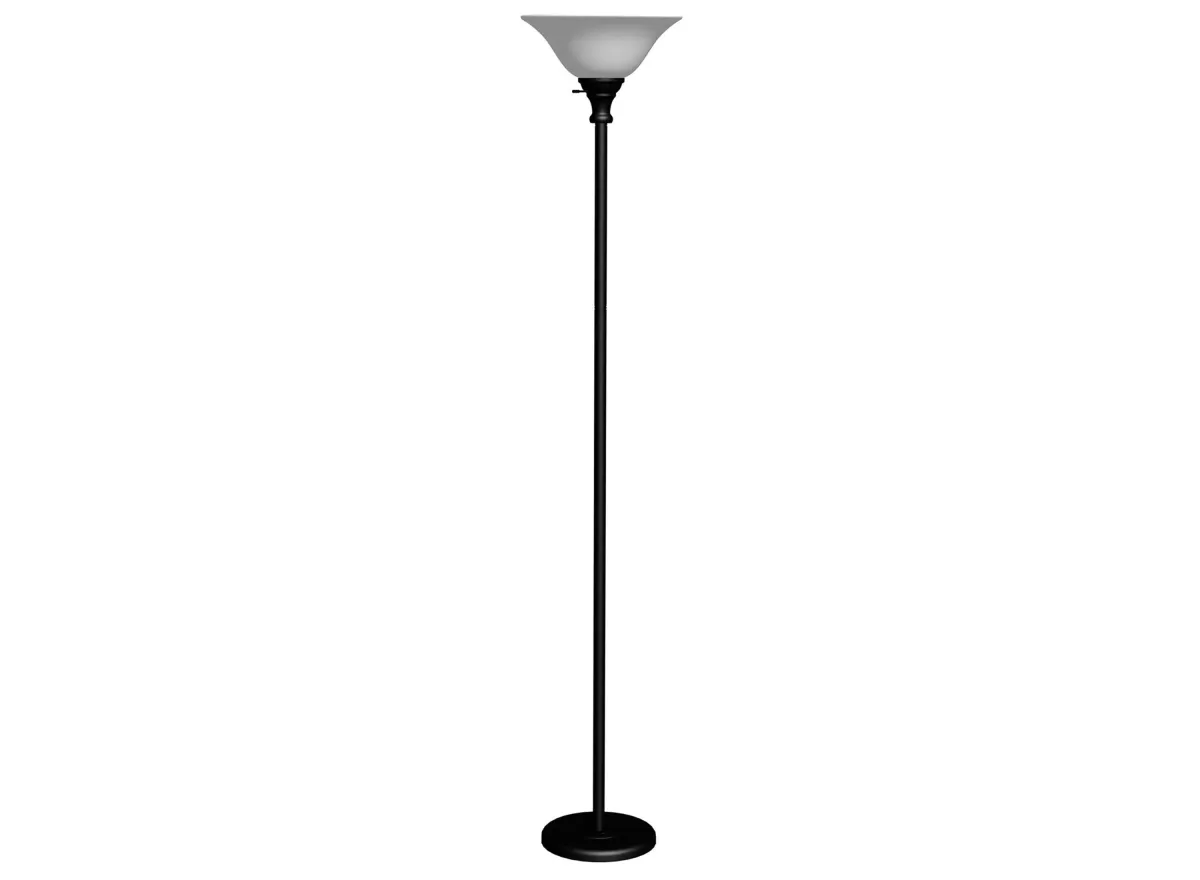 3 Way Torchiere Floor Lamp in Black by Cal Lighting