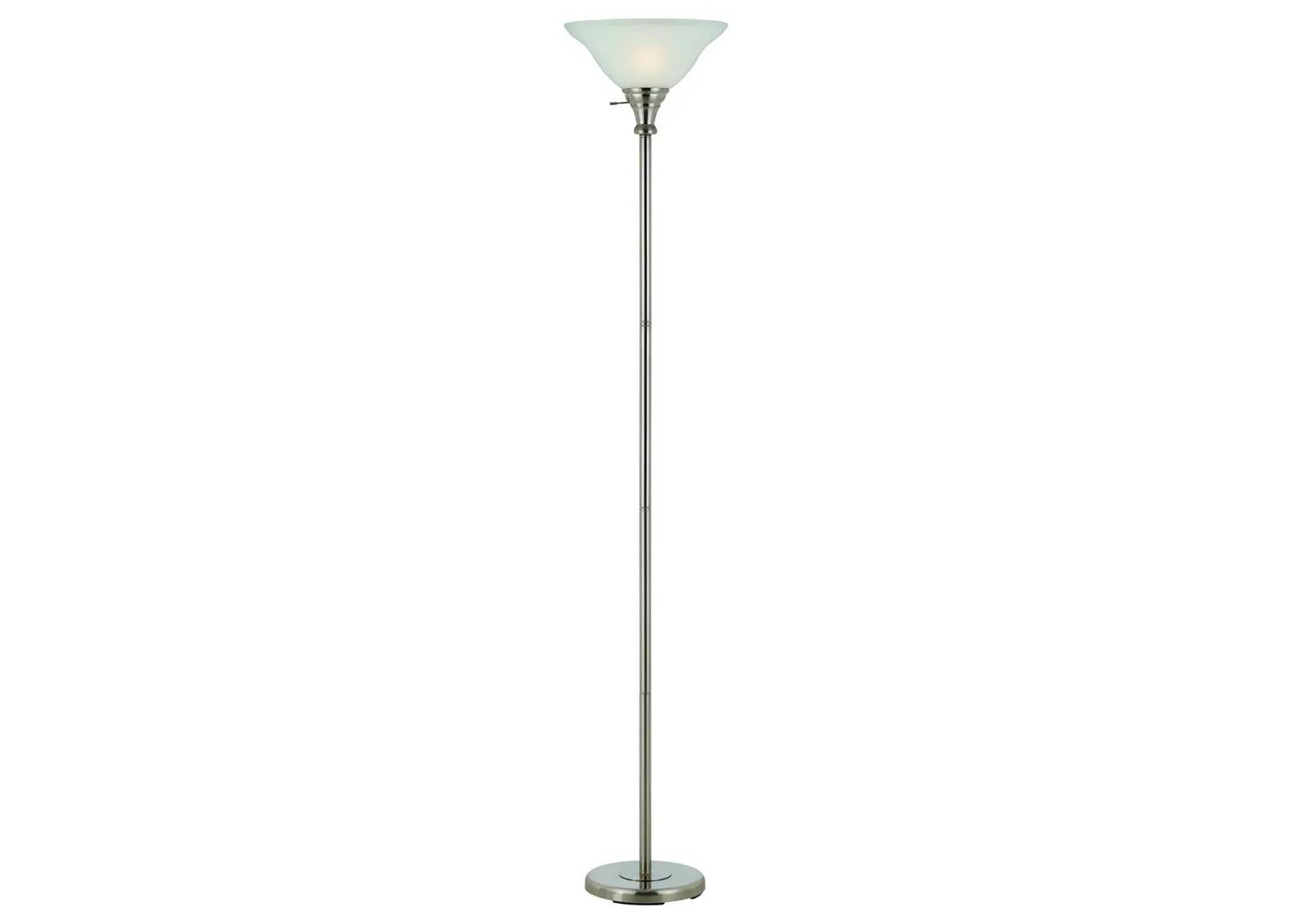 3 Way Torchiere Floor Lamp in Brushed Steel by Cal Lighting