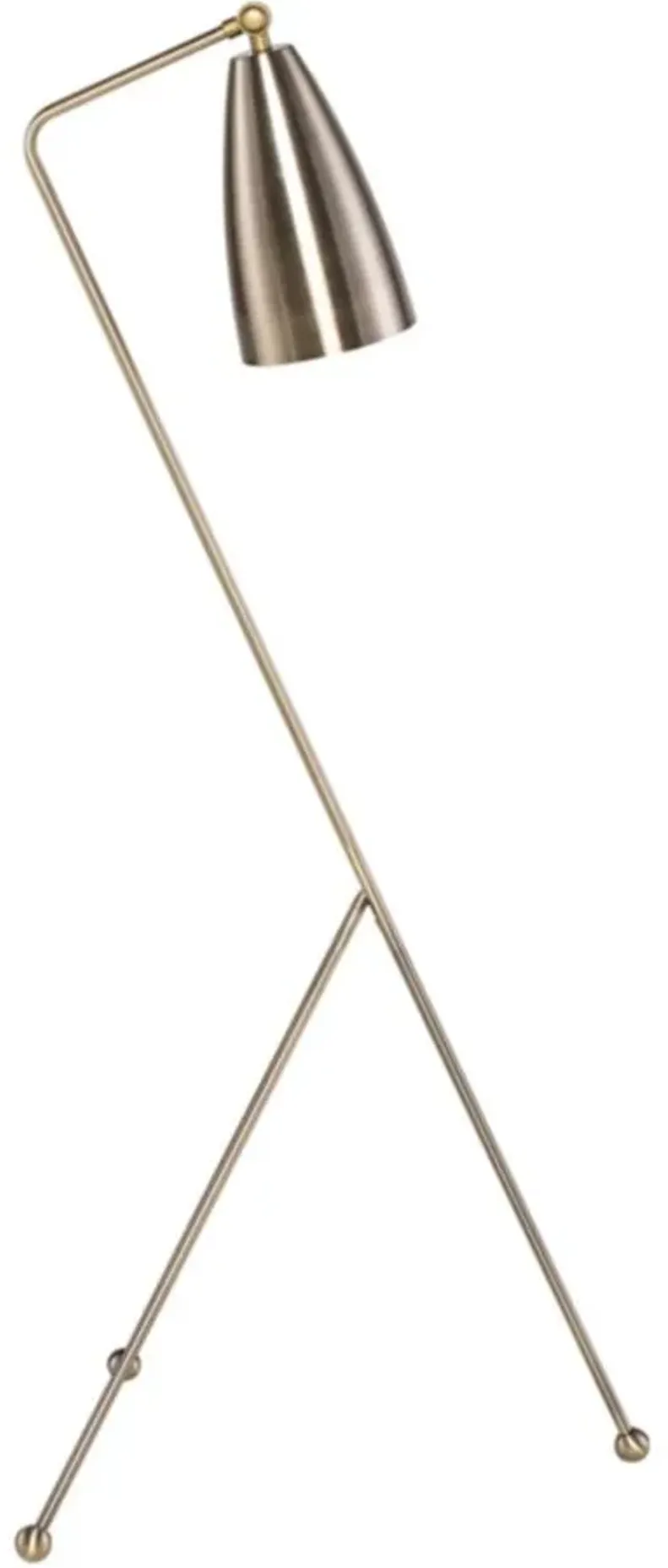 Lucille Floor Lamp in ANTIQUE BRASS by Nuevo