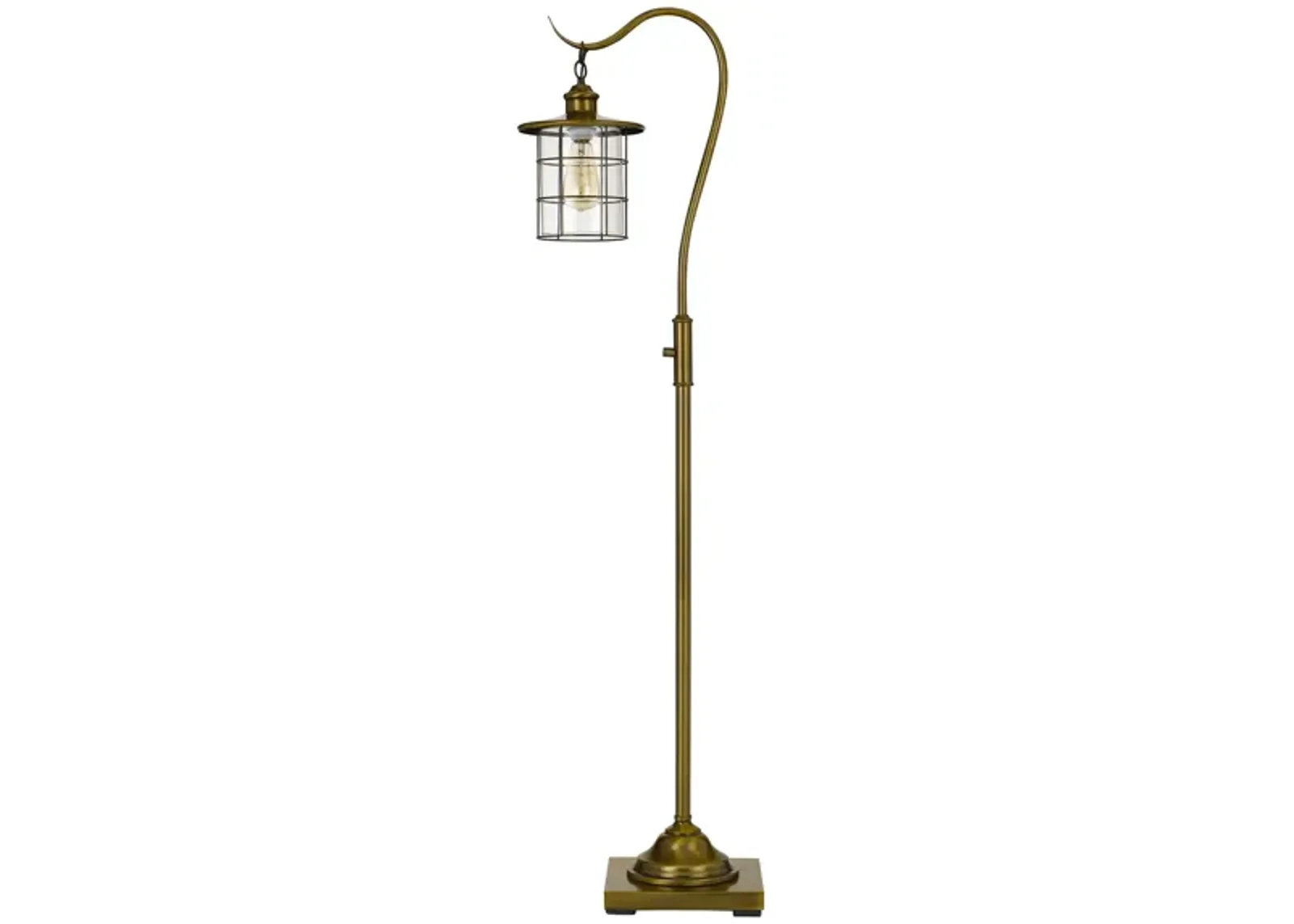 Silverton Arc Floor Lamp in Brushed Antique Brass by Cal Lighting