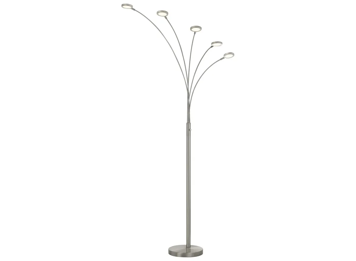 Cremona Led Arc Floor Lamp in Brushed Steel by Cal Lighting