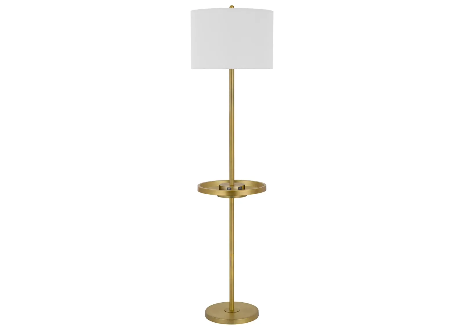 Crofton Floor Lamp with USB in Antique Brass by Cal Lighting