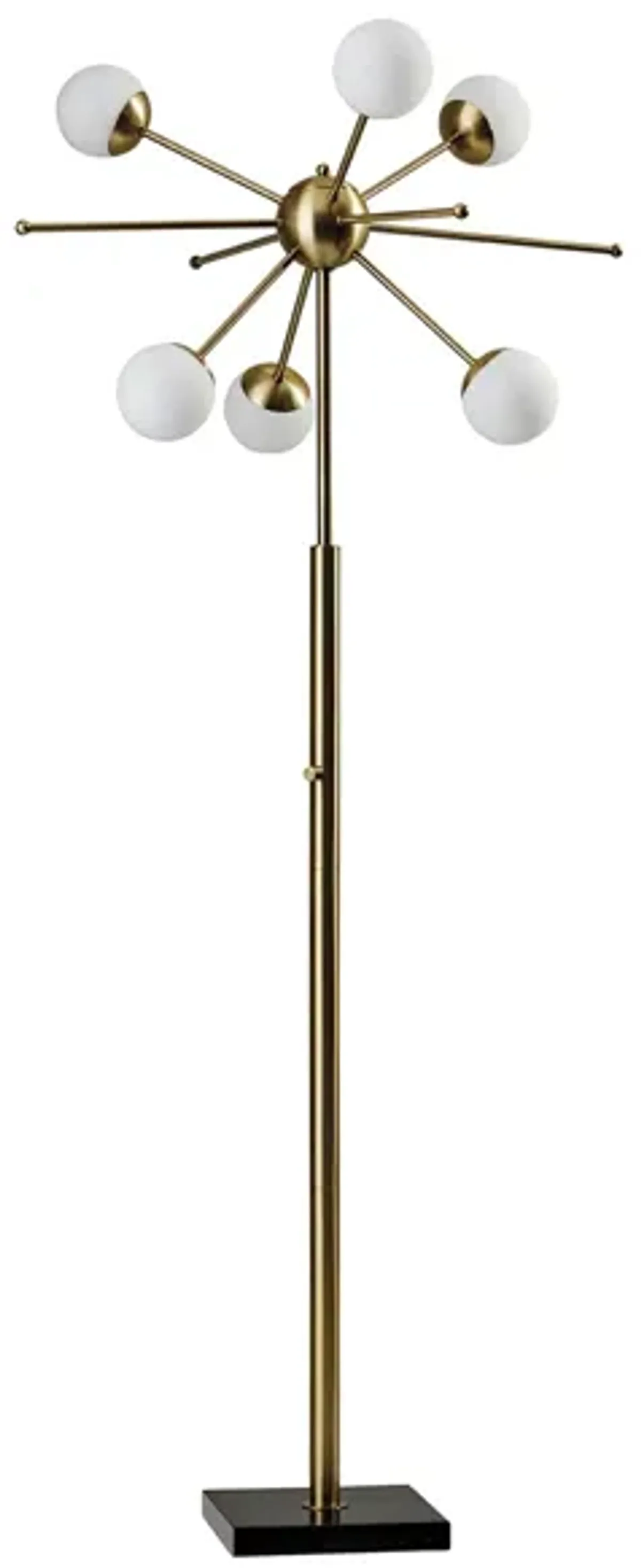 Doppler 6 Light Floor Lamp in Antiqued Brass by Adesso Inc