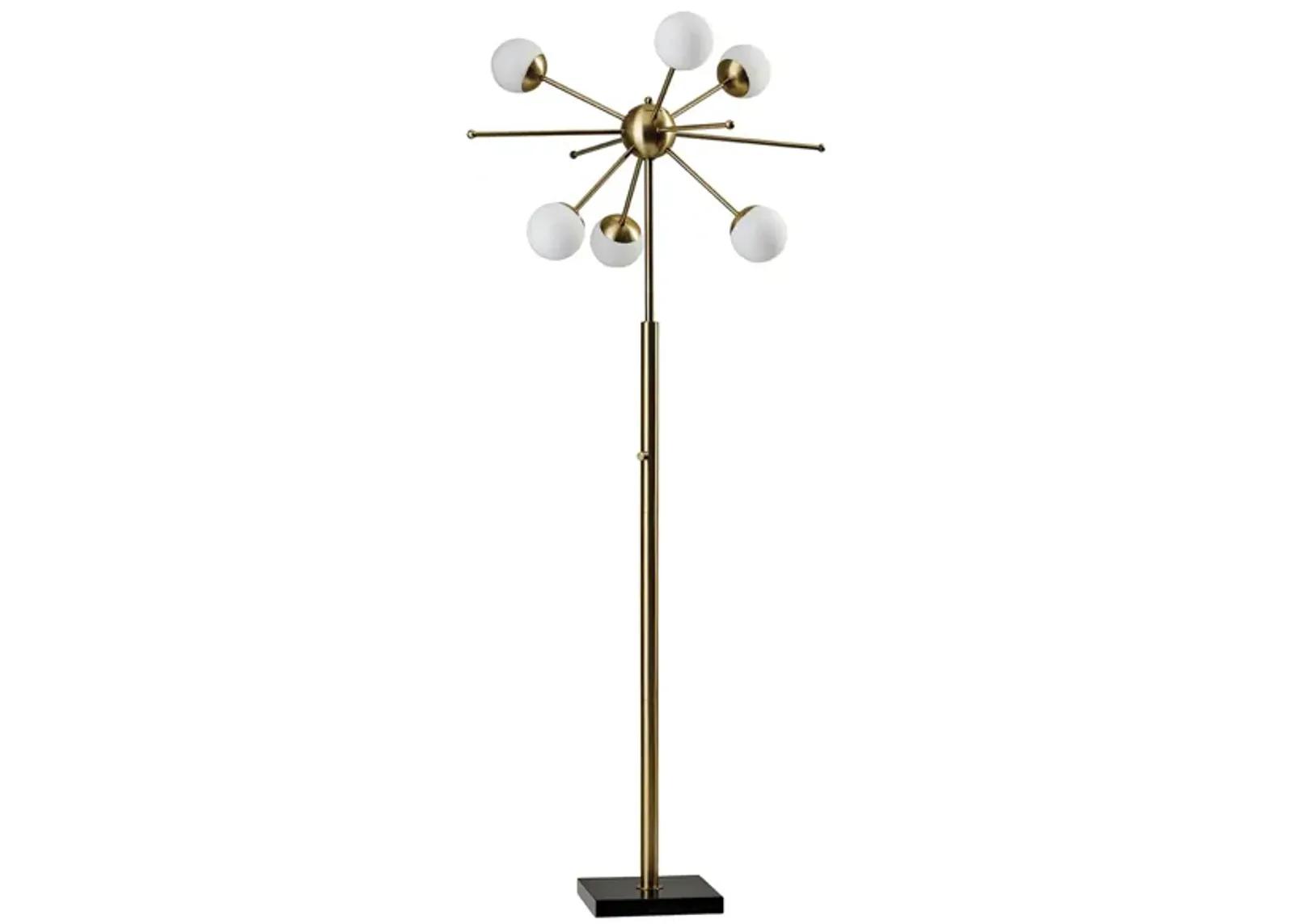 Doppler 6 Light Floor Lamp in Antiqued Brass by Adesso Inc