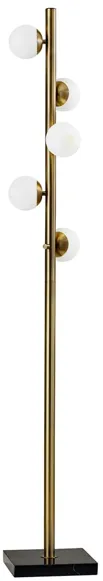 Doppler 5 Light Floor Lamp in Antiqued Brass by Adesso Inc