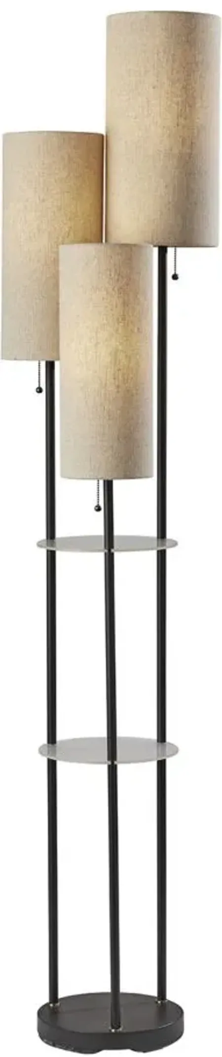 Trio Shelf Floor Lamp in Black by Adesso Inc