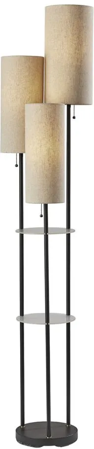 Trio Shelf Floor Lamp in Black by Adesso Inc