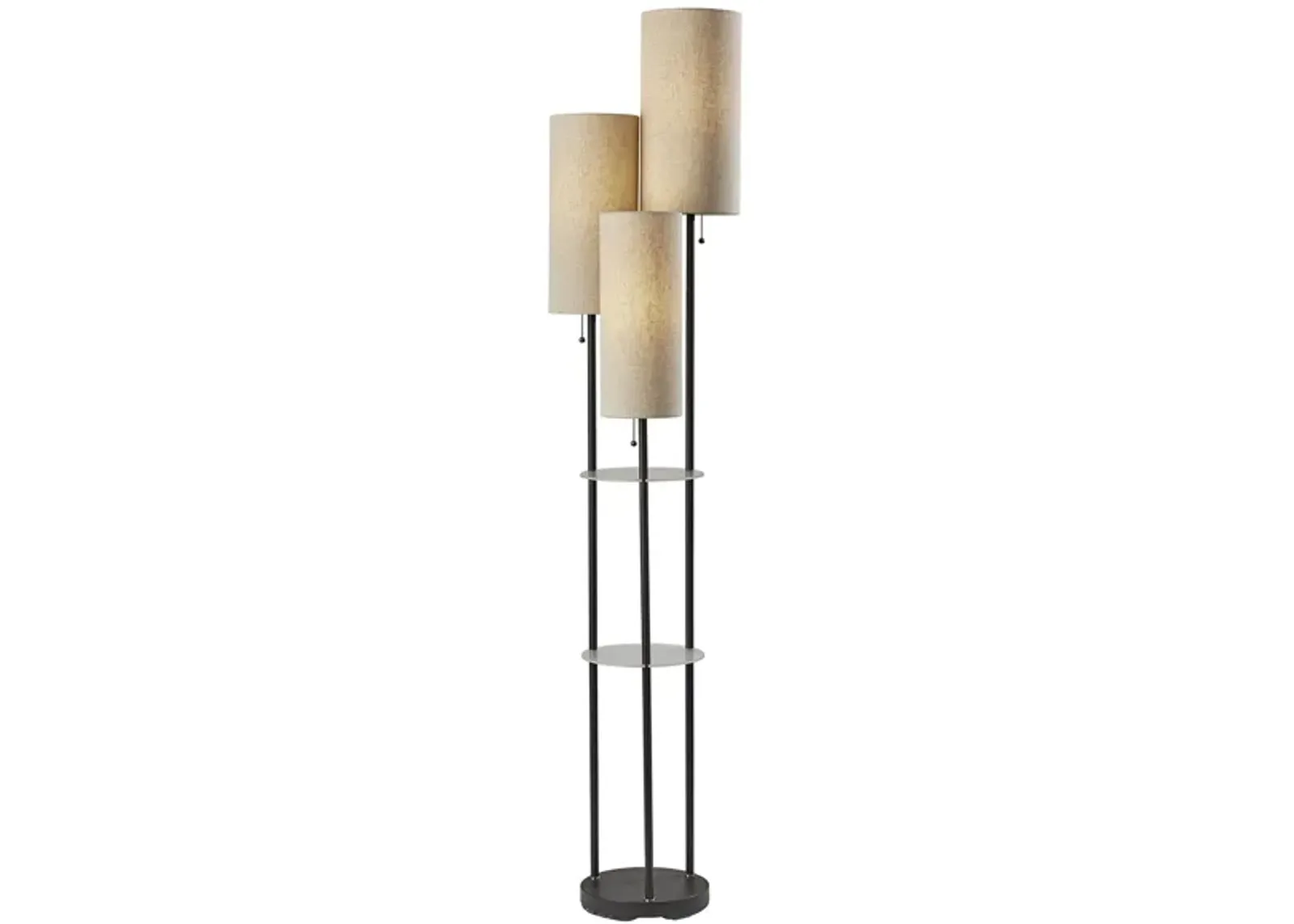 Trio Shelf Floor Lamp in Black by Adesso Inc