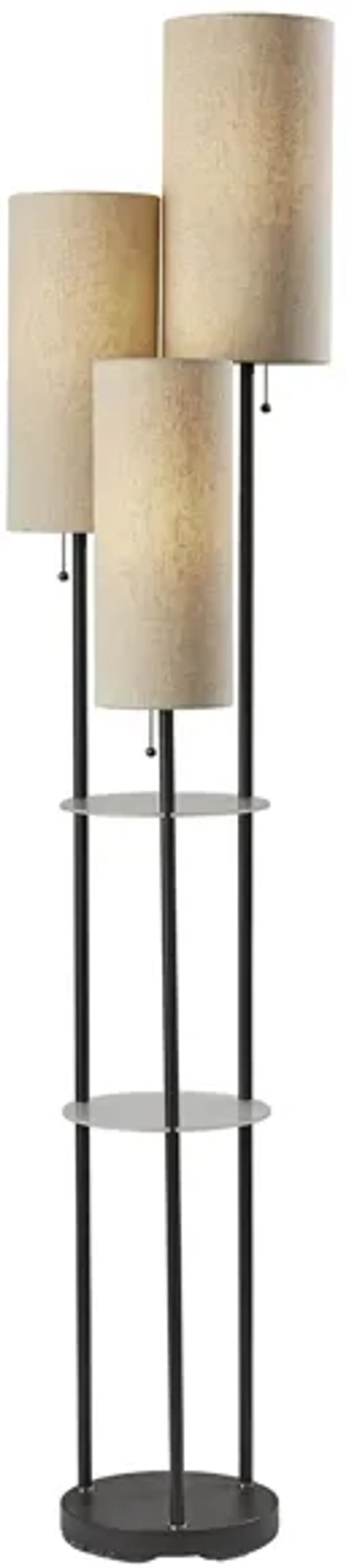 Trio Shelf Floor Lamp in Black by Adesso Inc