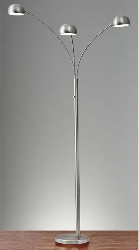 Domino Arc Floor Lamp in Silver by Adesso Inc