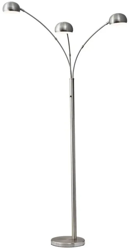 Domino Arc Floor Lamp in Silver by Adesso Inc