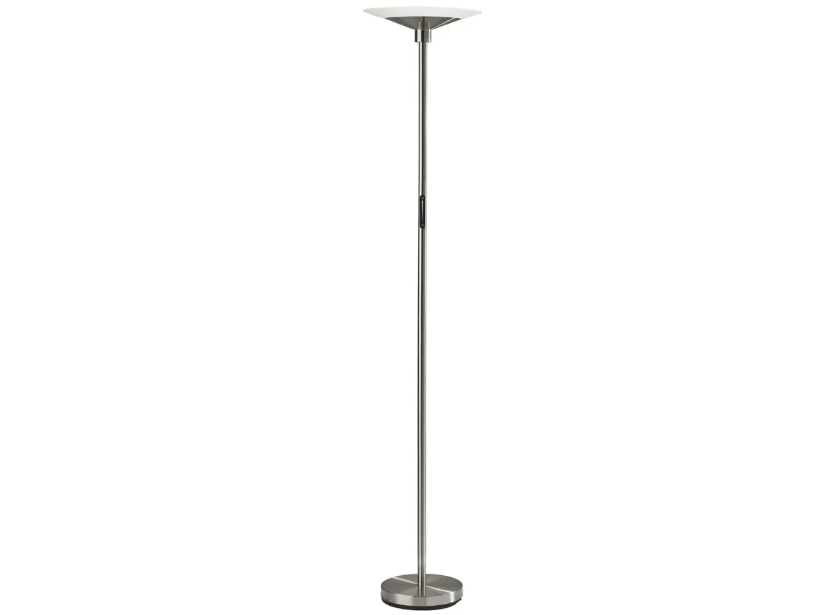 Solar LED Torchiere in Silver by Adesso Inc