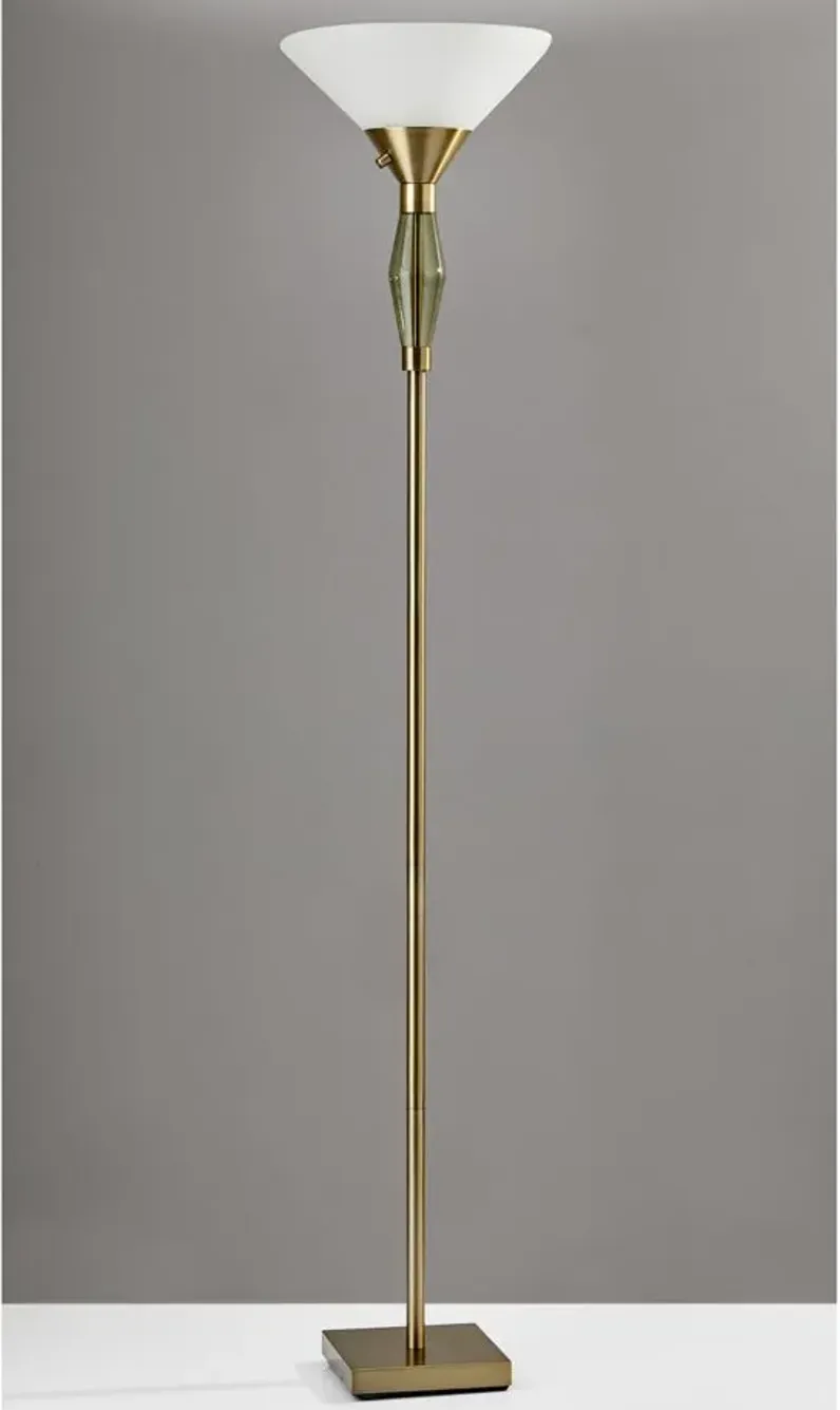 Murphy Torchiere in Antiqued Brass by Adesso Inc