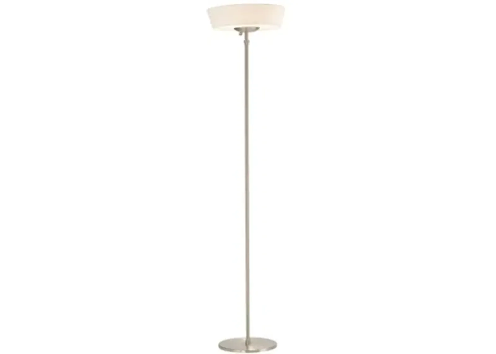 Harper Torchiere Floor Lamp in Silver with White Shade by Adesso Inc