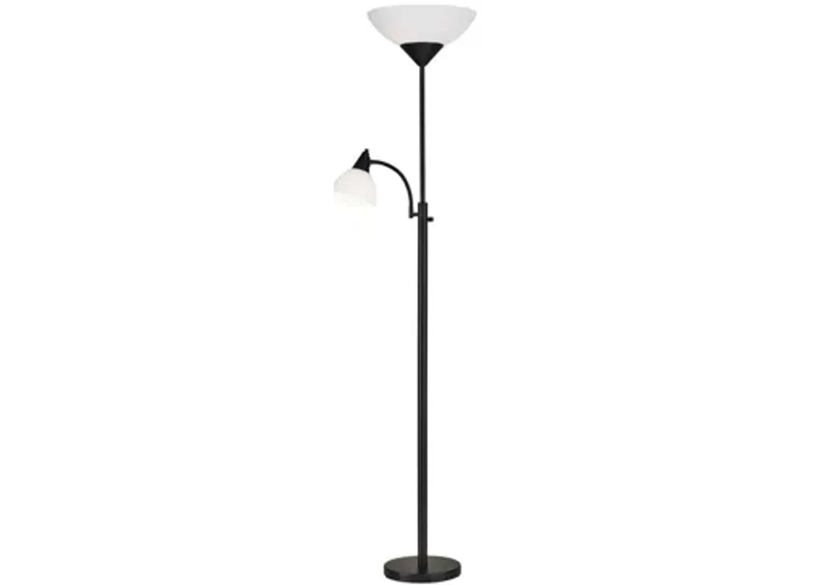 Piedmont Combo Torchiere Floor Lamp in Black by Adesso Inc