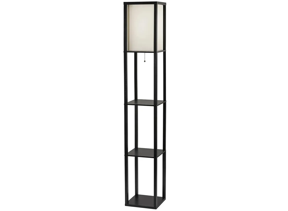 Wright Shelf Floor Lamp in Black by Adesso Inc