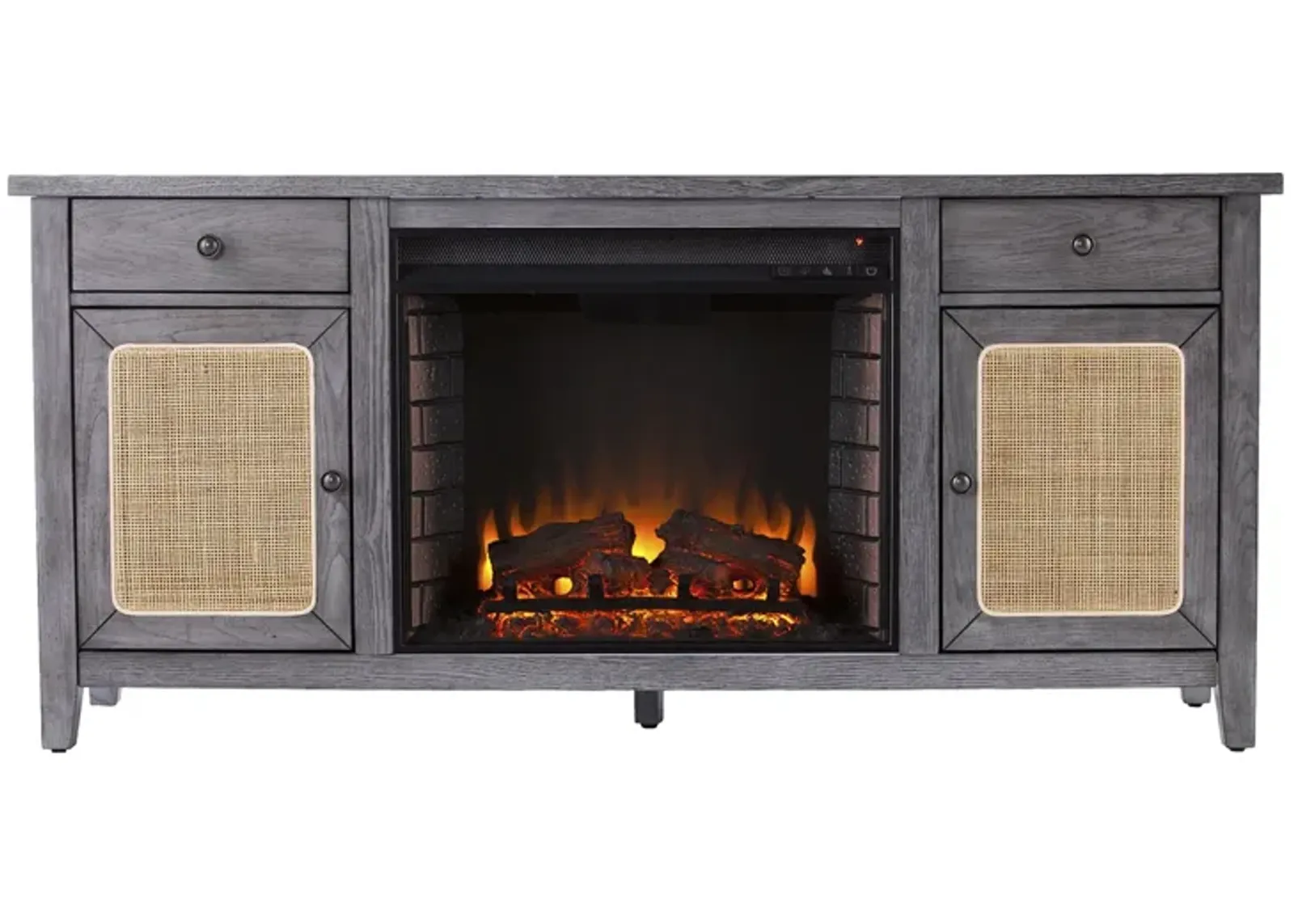 Raegan Electric Fireplace Media Console in Gray by SEI Furniture