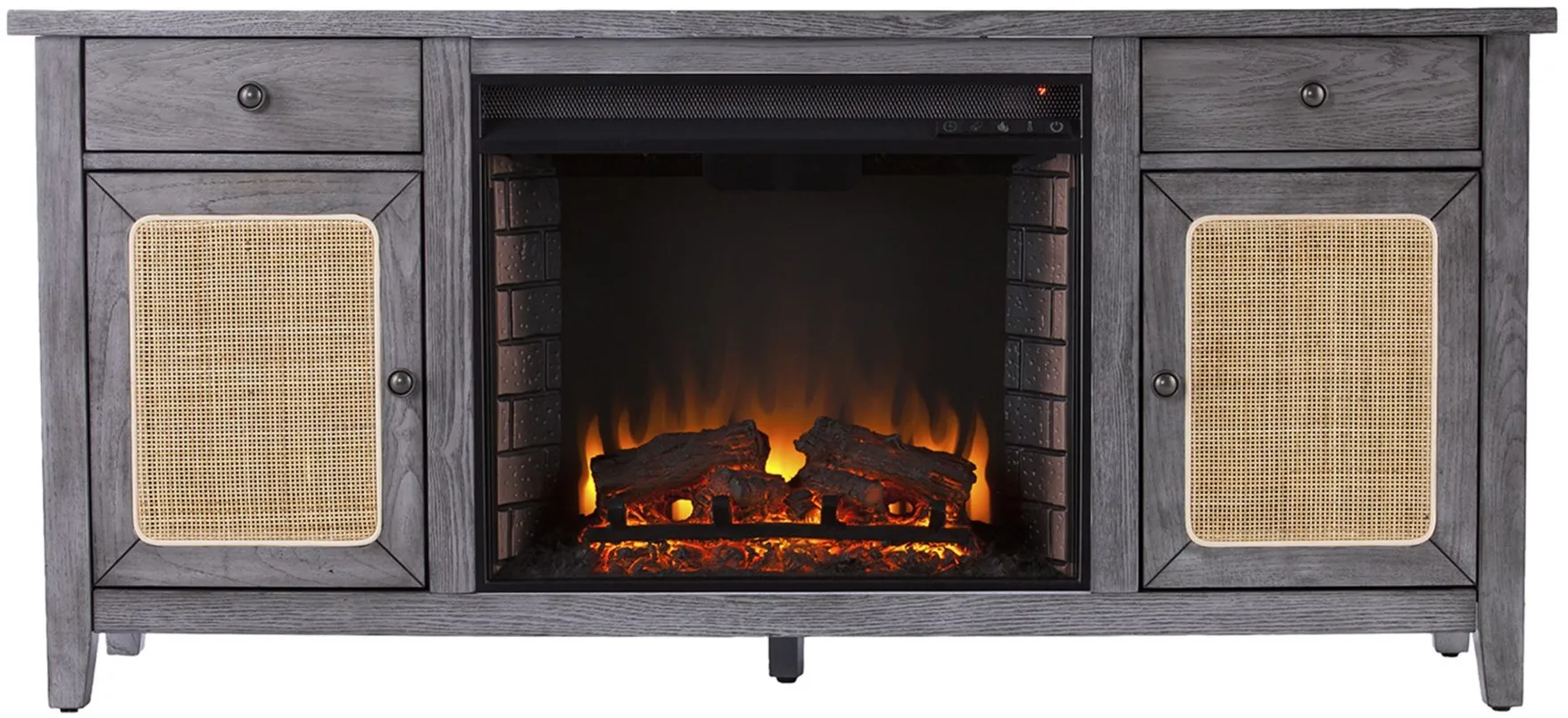 Raegan Electric Fireplace Media Console in Gray by SEI Furniture