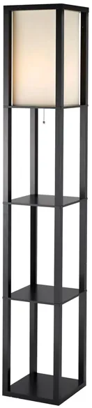 Titan Tall Shelf Floor Lamp in Black by Adesso Inc