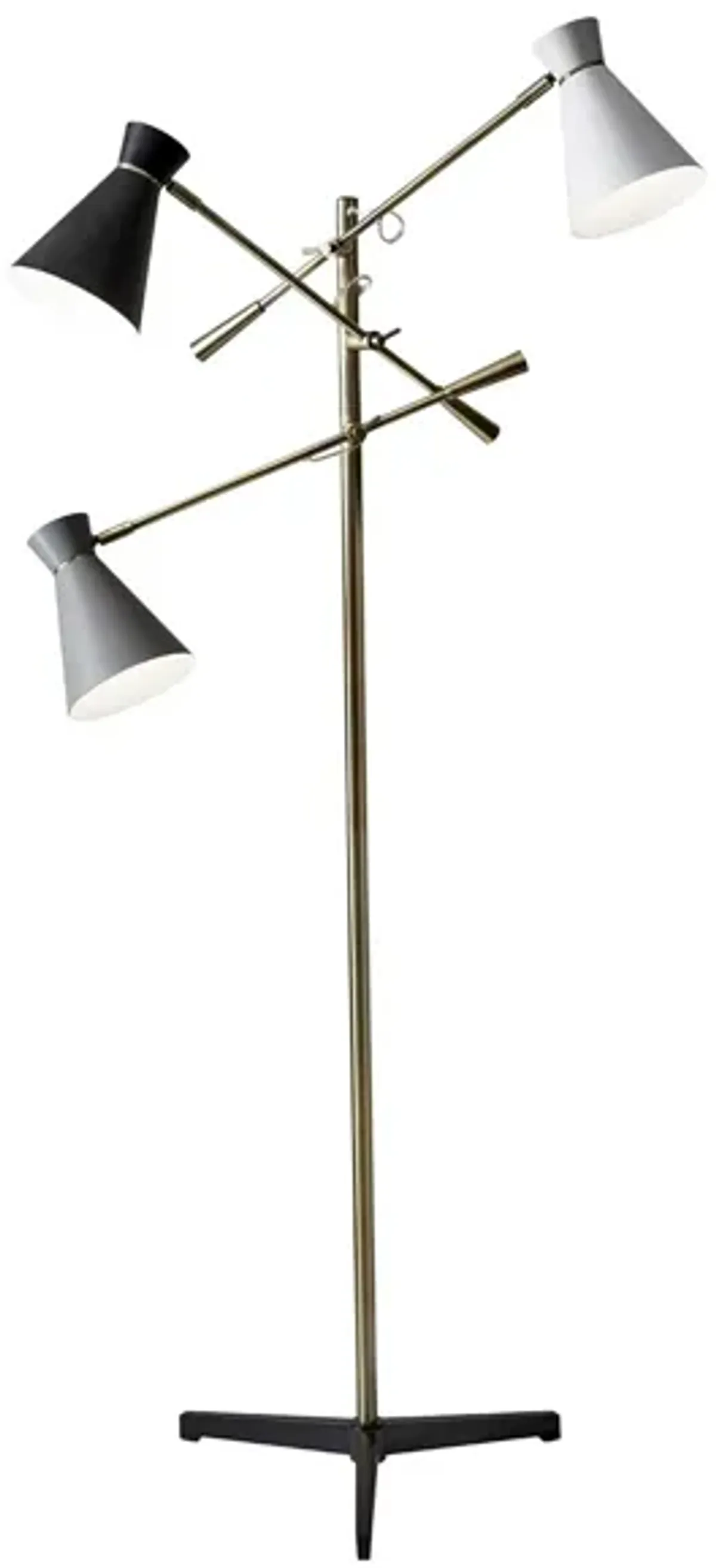 Lyle 3-Arm Floor Lamp in Antique Brass & Neutral Colors by Adesso Inc