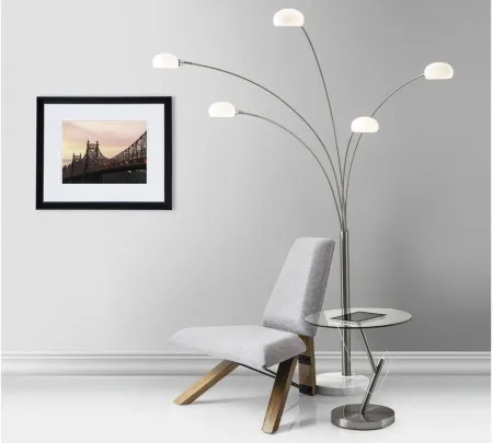 Luna Arc Lamp in Brushed Steel by Adesso Inc