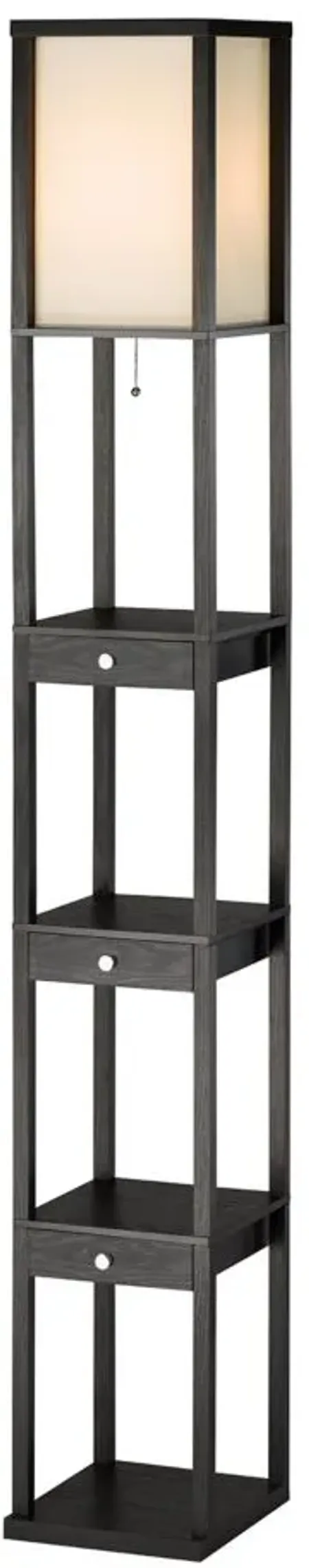 Murray Three Drawer Shelf Lamp in Black by Adesso Inc