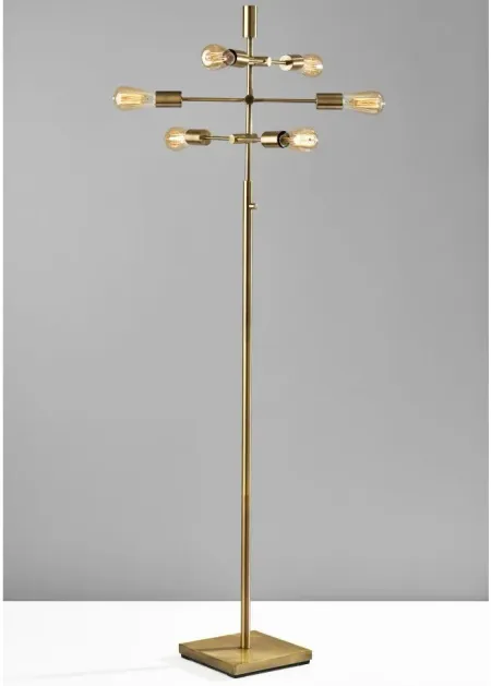 Sputnik Floor Lamp in Antique Brass by Adesso Inc