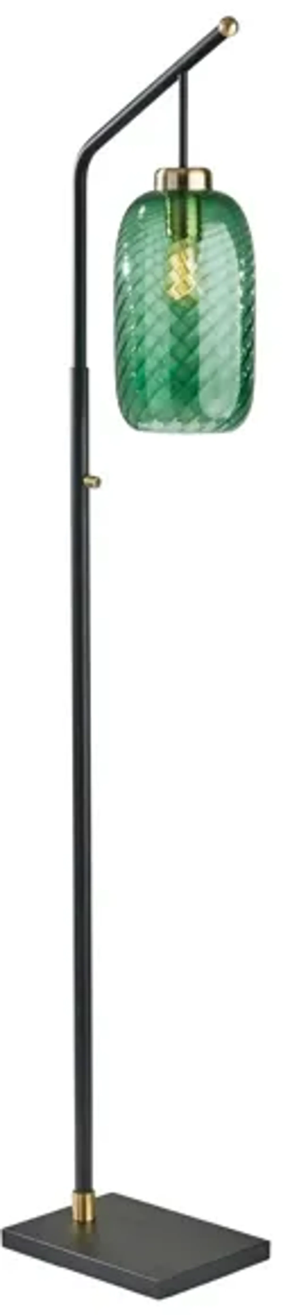 Derrick Floor Lamp in Black w. Antique Brass Accents by Adesso Inc