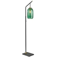Derrick Floor Lamp in Black w. Antique Brass Accents by Adesso Inc