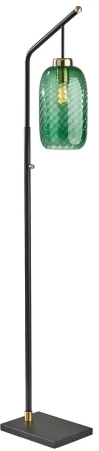 Derrick Floor Lamp in Black w. Antique Brass Accents by Adesso Inc