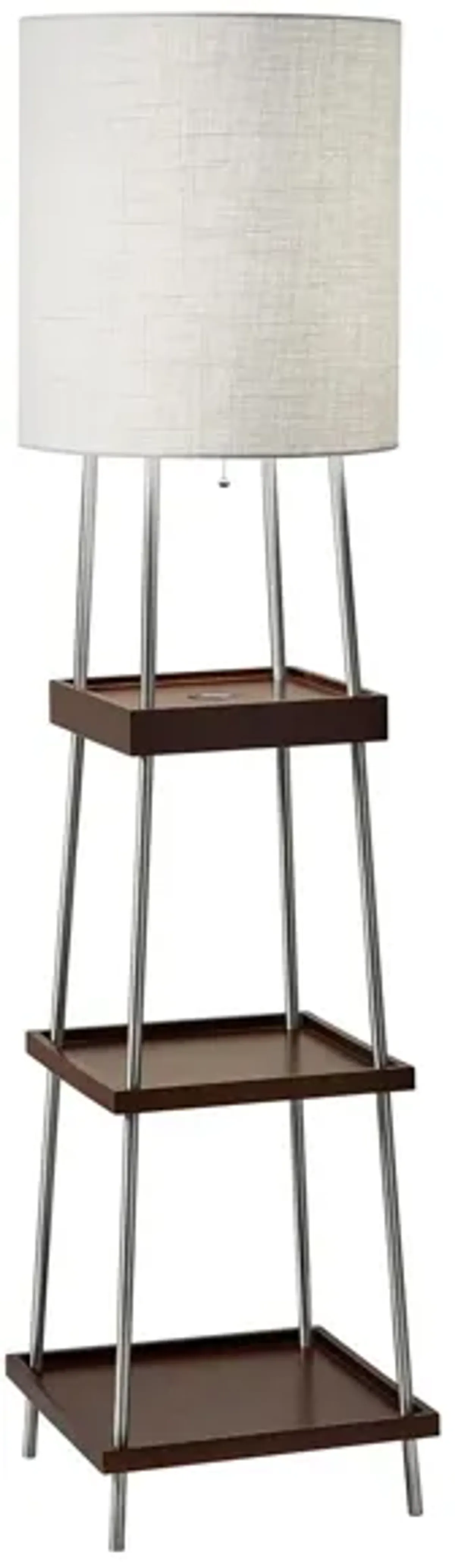 Henry Wireless Charging Shelf Floor Lamp in Walnut by Adesso Inc