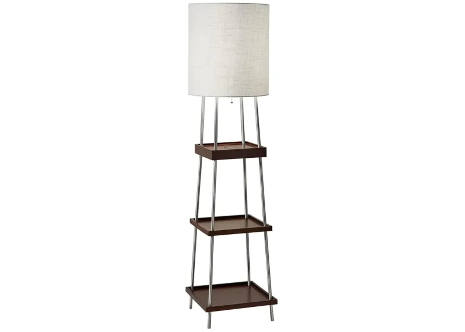 Henry Wireless Charging Shelf Floor Lamp in Walnut by Adesso Inc